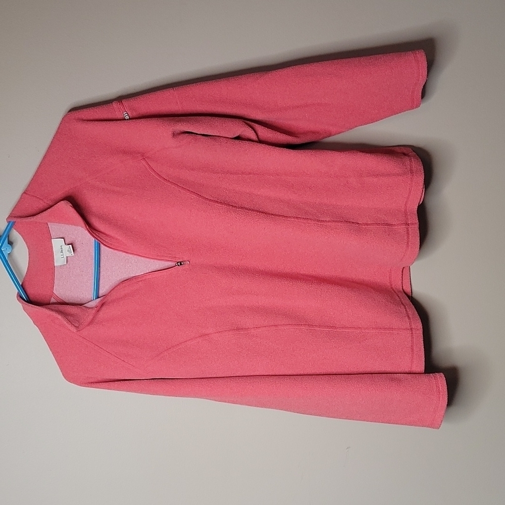 LL Bean 1/4 Zip Fleece Top Size Large
